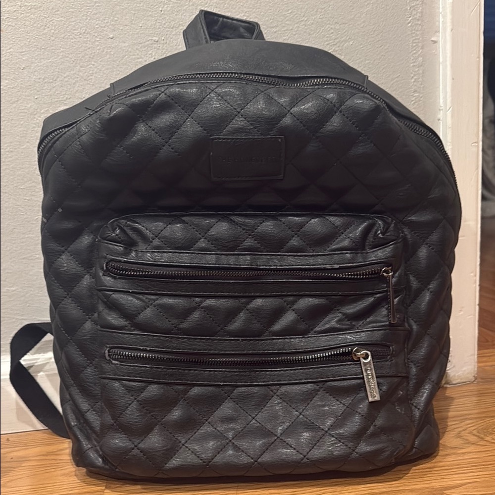 Quilted Black Backpack